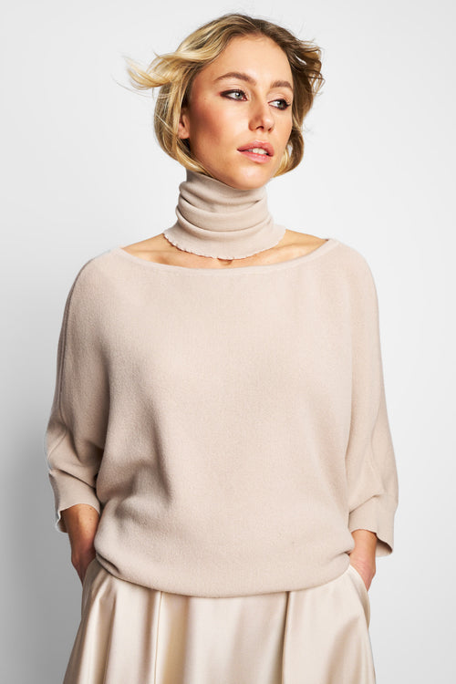 MERINO WOOL KNIT COL | VISON