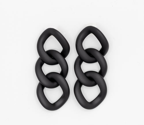 EARRING OASIS SMALL MATT BLACK | BLACK