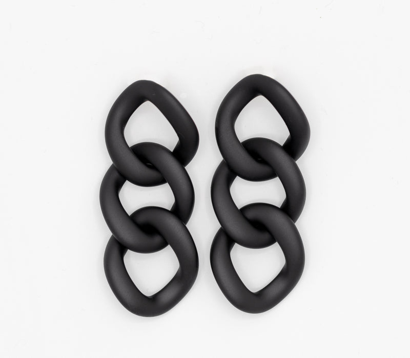 EARRING OASIS SMALL MATT BLACK | BLACK