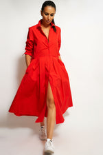 NANA DRESS COTTON XO | BRIGHT RED