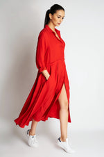 NANA SILK DRESS XO | RED