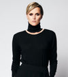 MERINO WOOL KNIT COL | BLACK