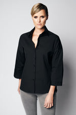 LOU CUFF COTTON SHIRT | BLACK