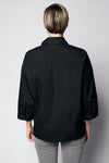 LOU CUFF COTTON SHIRT | BLACK