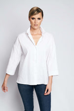 LOU CUFF COTTON SHIRT | WHITE